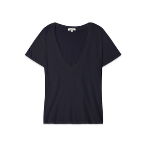 Supima Cotton Deep V Neck Tee In Vintage Black (S)