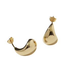 Tear Drop Statement Studs Gold