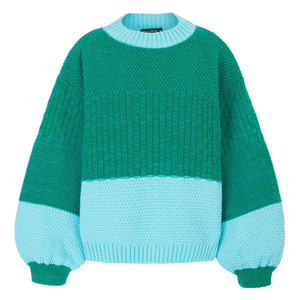 Taz Recycled Cotton Mix Two Tone Jumper - Green (M)