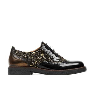 The Artist Black & Gold Drops - Womens Oxford Shoes (6 UK)