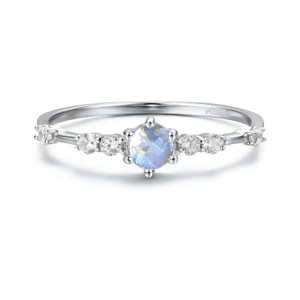 The Center Of The Universe Moonstone Ring White Gold Vermeil (J 1/2 (UK))