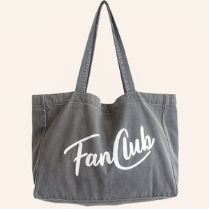 The Everyday Core Fanclub Washed Charcoal Tote Bag (one size)