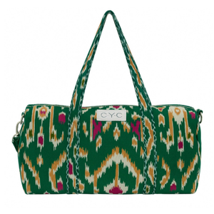 The Ikat Velvet Weekender In Green
