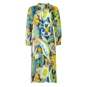 The Kim Ecovero Viscose Floral Relaxed Banded Collar Shirtdress (XL)