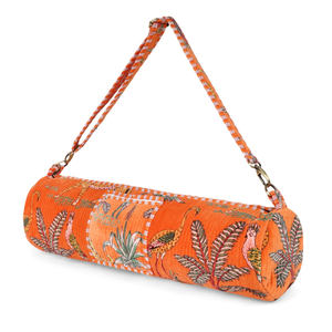The Jungle Velvet Yoga Bag In Orange
