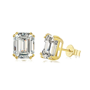 The Monaco Premium Zirconia Stud In Gold Coated Sterling Silver (S)