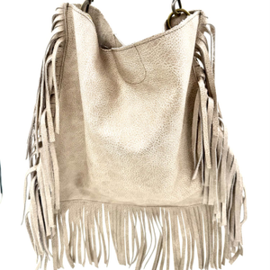Theresa Fringe Bag In Cream