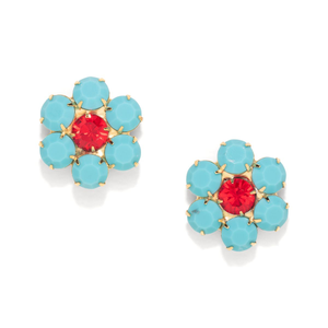 The Pink Reef Handcrafted Floral Gem In Turquoise