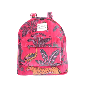 The Velvet Backpack In Red Jungle