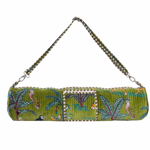 The Velvet Yoga Bag In Green