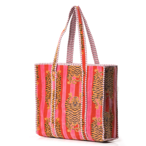 The Velvet Tibetan Tiger Tote In Pink