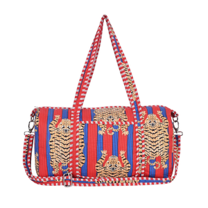The Tibetan Tiger Cotton Weekender In Navy And Red