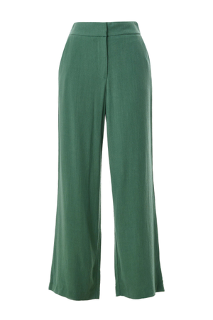 Tilde Linen Mix Wide Leg Trouser - Green (XS)