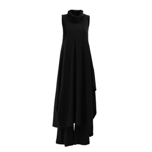 Two-Piece Set Knit Dress And Pants Black (XXL)