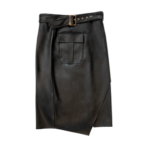 Vegan Leather Cargo Skirt (S)