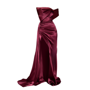 Vienna Statement Bow Gown With Sash- Merlot (S)