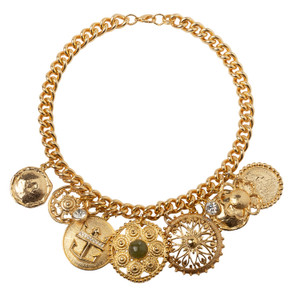 Vintage Gold Plated Disco Chain Necklace (30")
