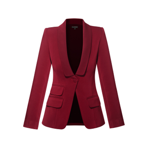 Vision Timeless Single-Breasted Blazer - Burgundy (XXL)