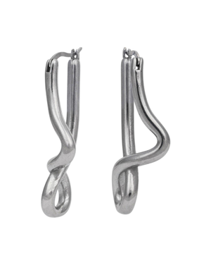 Wavy Silver Drop Earrings In Silver