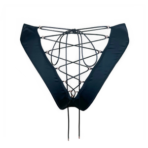 Whisper Lace-Up Bikini Black (3XL)