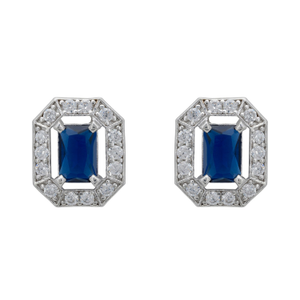 Whistledown Gemstone Stud Earrings Sapphire Silver
