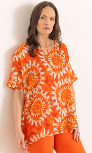 Tie Dye Kimono Top - Orange
