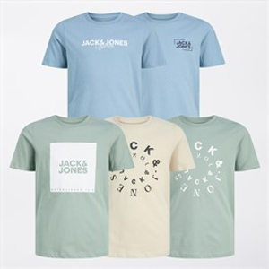 JACK & JONES Boys Five Pack Jason T-Shirts Mountain Spring