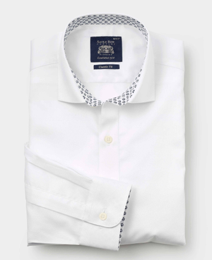 White Cotton Twill Classic Fit Smart-Casual Shirt - Single Cuff [RTC]