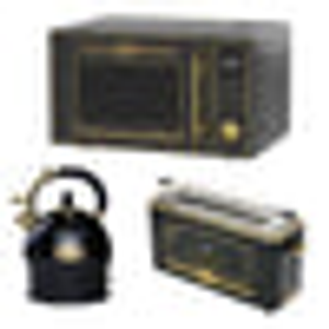 Empire 900W Microwave, Toaster & Kettle Bundle (Black)