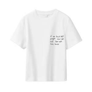 If We Don't Tell People How We Feel How Will They Know - Unspoken Words Off-White Organic Cotton Tee Mental Health Affirmation. (XS)