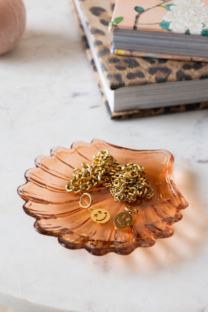 Small Shell Trinket Tray in Amber