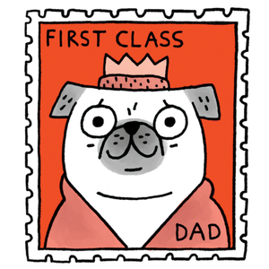 Moonpig First Class Dad Cartoon Dog Stamp Father's Day Card By Gemma Correll