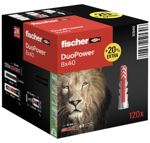 Fischer Duopower 8 x 40mm Nylon High Performance Plug Box of 120 (20% Extra Free!)