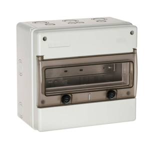 Wiska 1312 R/W 12 Module IP65 Weatherproof Consumer Unit c/w Rail Grey