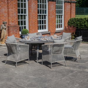 Maze - Maldives Rope Weave 6 Seat Oval Dining Set with Lazy Susan