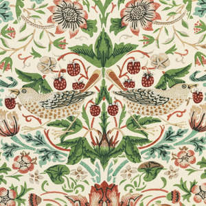 William Morris Strawberry Thief Printed Cotton Fabric Orchid