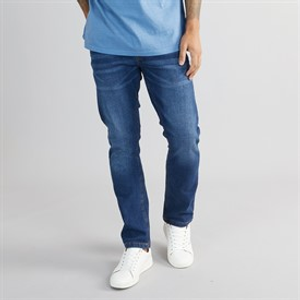 THREADBARE Mens Isling Slim Fit Jeans Mid Wash