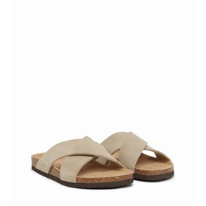 Bench Mens Peel Cross Strap Sandals Taupe