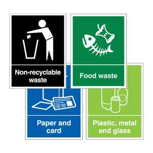 Simpler Recycling Signs - 150 x 200 mm (4 Pack)