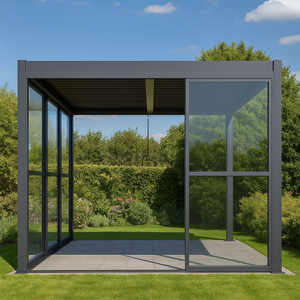 Maze - Como Pergola Sliding Transparent Doors 3m Side - Grey