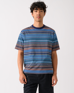 PS Paul Smith Mens Casual Fit Multi Stripe T-Shirt - 45 Cobalt Blue