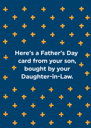 Bought By Your Daughter In Law Humorous Typographic Father's Day Card