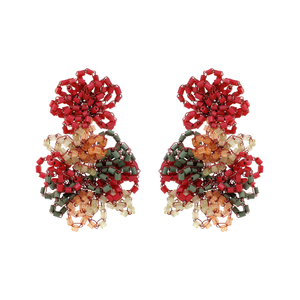 Sunset Coral Mix Agnes Handmade Crochet Earrings