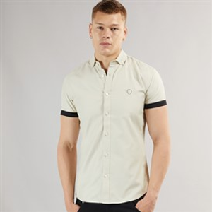 883 Police Mens Machar Short Sleeve Shirt Beige
