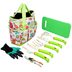 TOUGH MASTER Garden Tool Set 9 Pcs with Durable Storage Tote Bag, Comfy Kneeling Pad & Gardening Gloves | TM-GTA9B