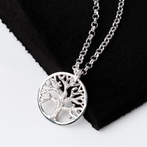 Signature Silver Textured Tree of Life Necklace