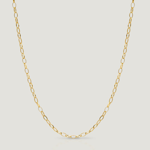 CANDY 9ct Gold Light Oval Belcher Chain Necklace