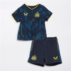 Castore Infant NUFC Newcastle United Third 23/24 New Born Mini Kit No Sponsor Carbon/Blazing Yellow/Brilliant White
