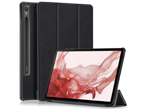Slim Synthetic Leather Flip Case with Stand for Samsung Galaxy Tab S10 FE - Black