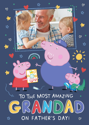 Peppa Pig Amazing Grandad Photo Upload Father's Day Card